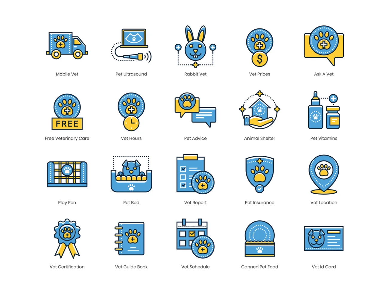 60 Veterinary Icons Kinetic Series 60个兽医图标动力系列-3D/图标-到位啦UI
