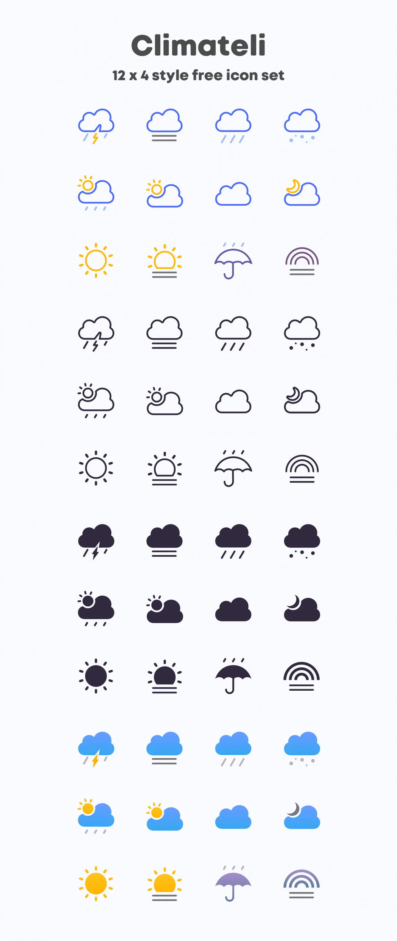 Climateli weather icon set 天气图标集-3D/图标-到位啦UI
