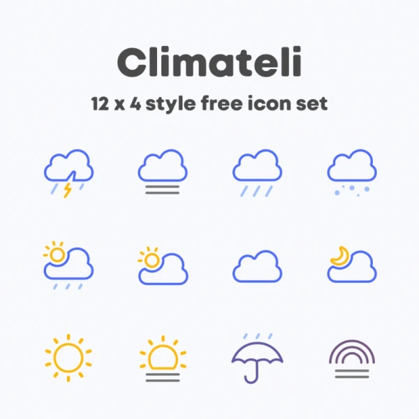 Climateli weather icon set 天气图标集