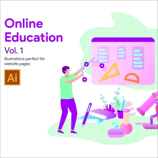 Online Education Vol 1 在线教育插画