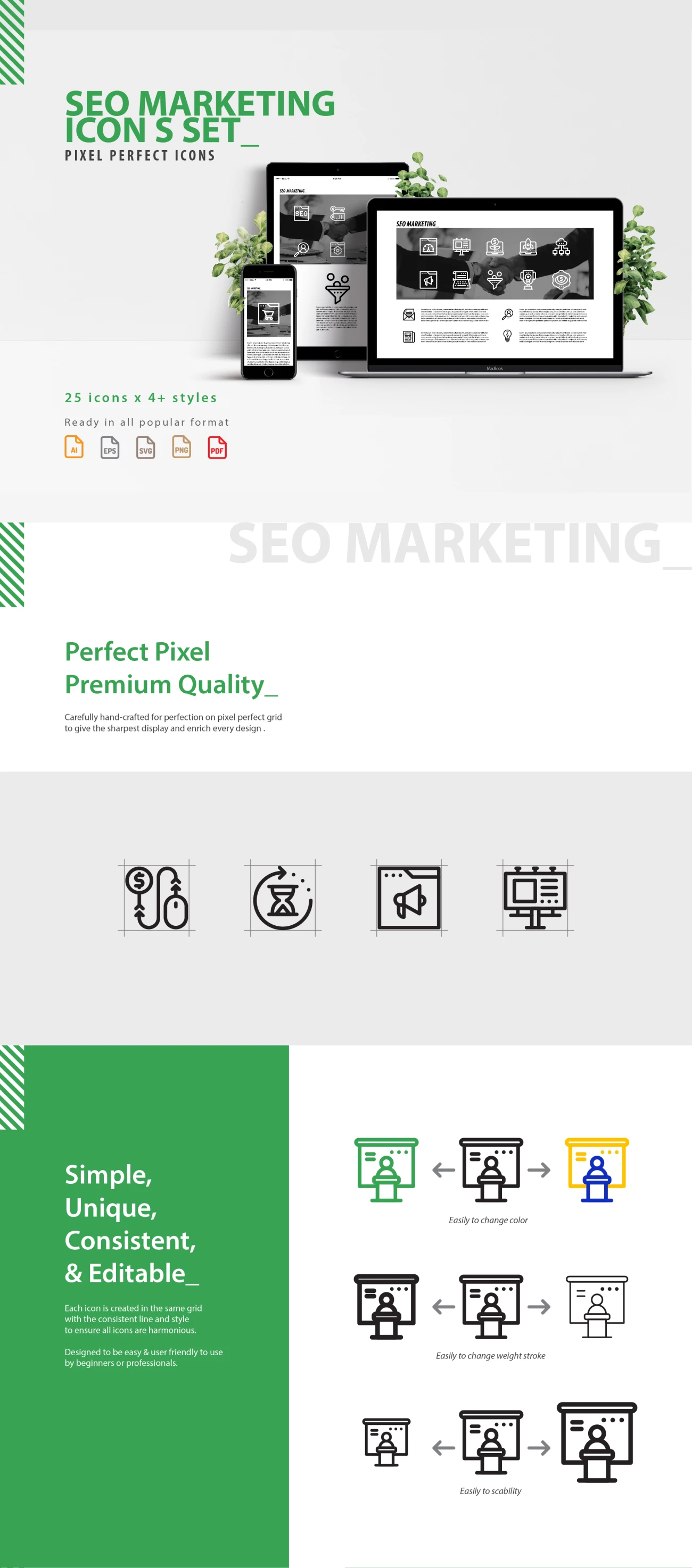 SEO Marketing Icons Set 搜索优化营销图标集-3D/图标-到位啦UI