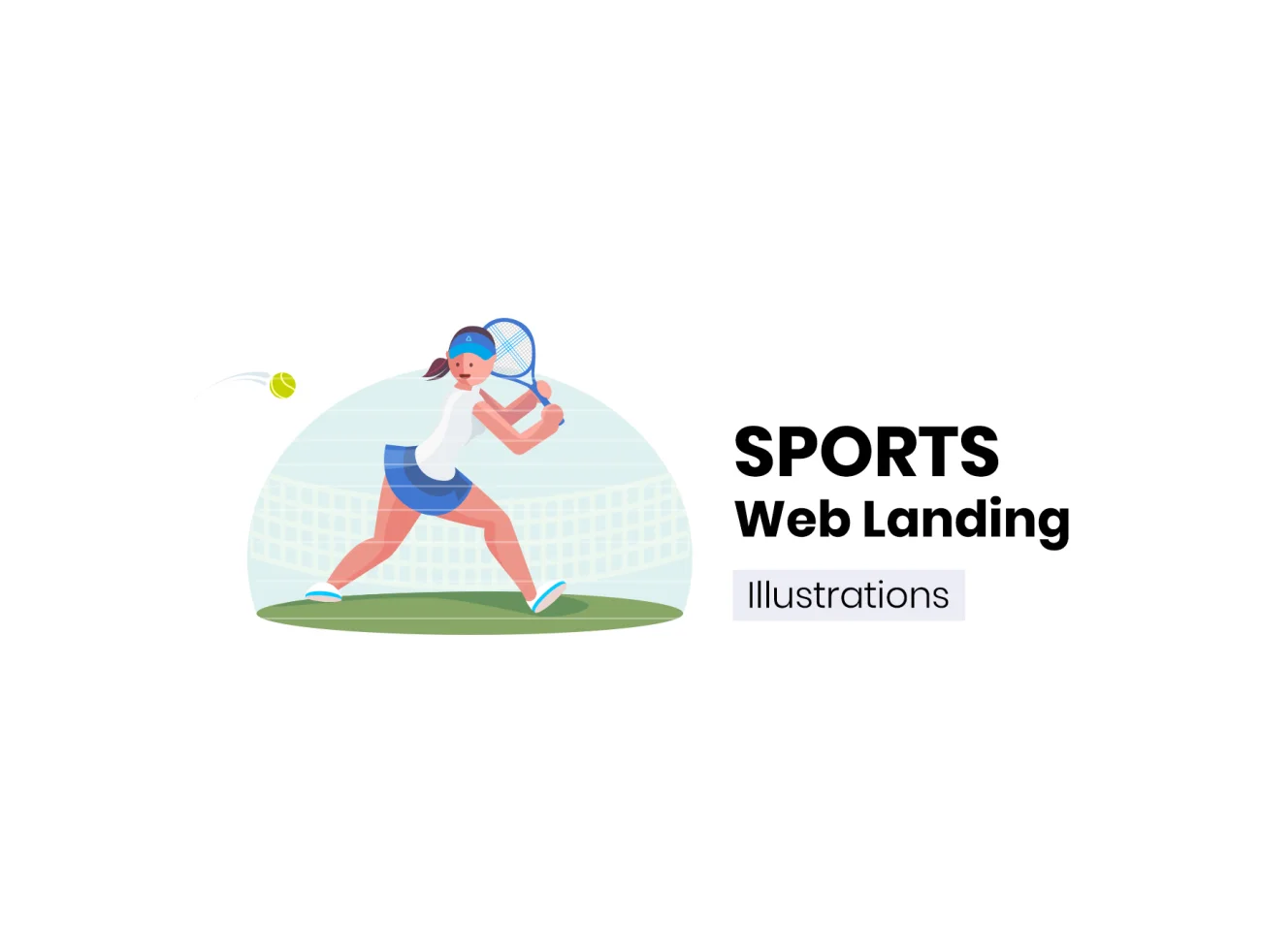 Sports Landing Pages 体育登录页-ui套件、主页、人物插画、场景插画、登录页、着陆页、运动健身-到位啦UI