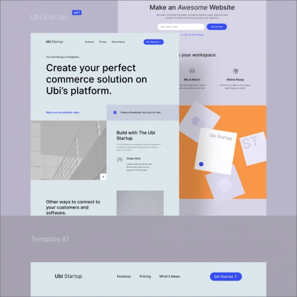 Ubi Startup Templates 2个现代典雅创意工作室网站设计模板集
