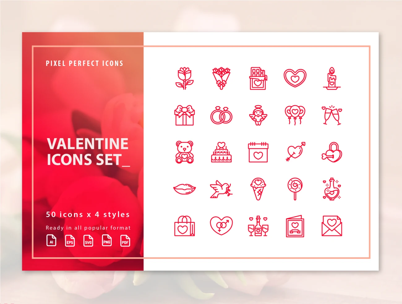 Valentine Icons Set 情人节图标集-3D/图标-到位啦UI