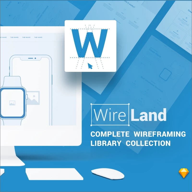 Wireland for Web Web版原型线框图套件-ui套件、博客、卡片式、字体、应用、引导页、注册、表单-到位啦UI