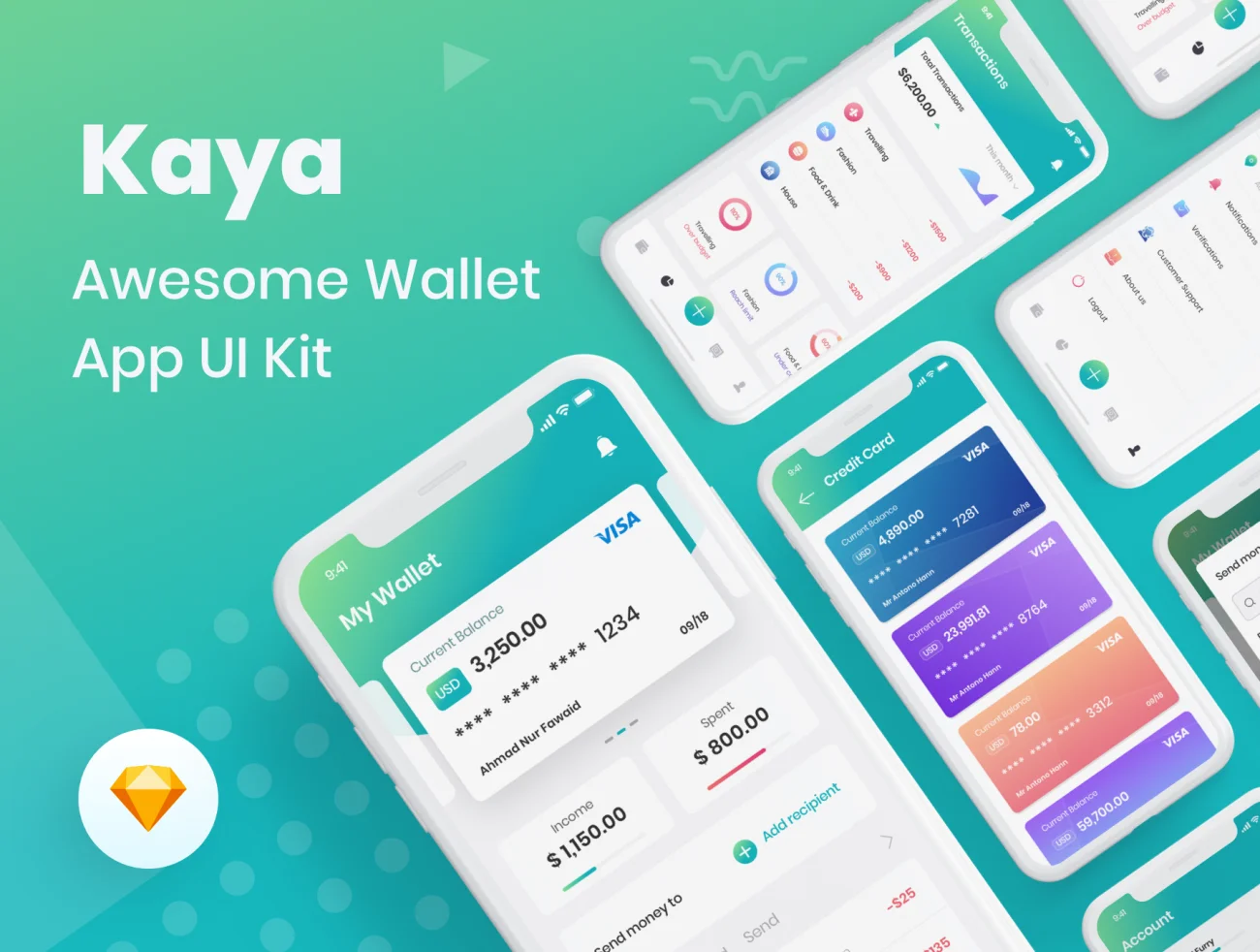 Kaya Wallet App 钱包app应用-UI/UX、ui套件、付款、应用、电子钱包-到位啦UI