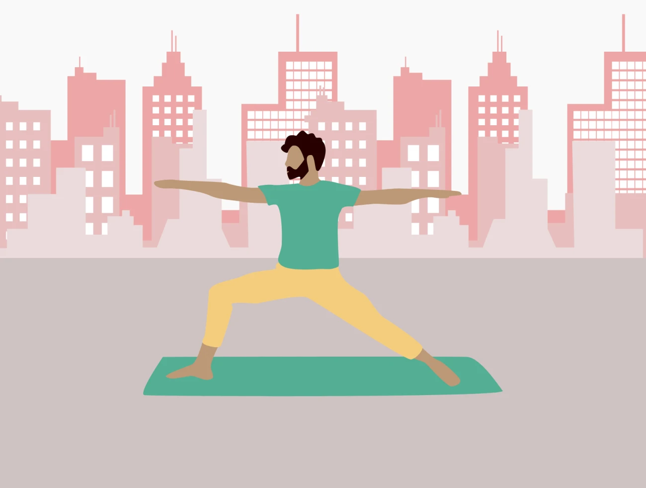 Yoga & Workout Vector Illustrations - 2 Color Styles 瑜伽和健身矢量插图-2种颜色-UI/UX、人物插画、场景插画、插画、运动健身-到位啦UI
