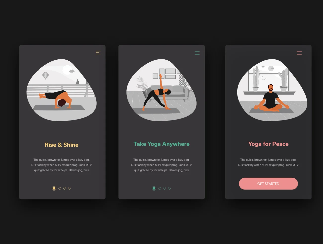 Yoga & Workout Vector Illustrations - 2 Color Styles 瑜伽和健身矢量插图-2种颜色-UI/UX、人物插画、场景插画、插画、运动健身-到位啦UI