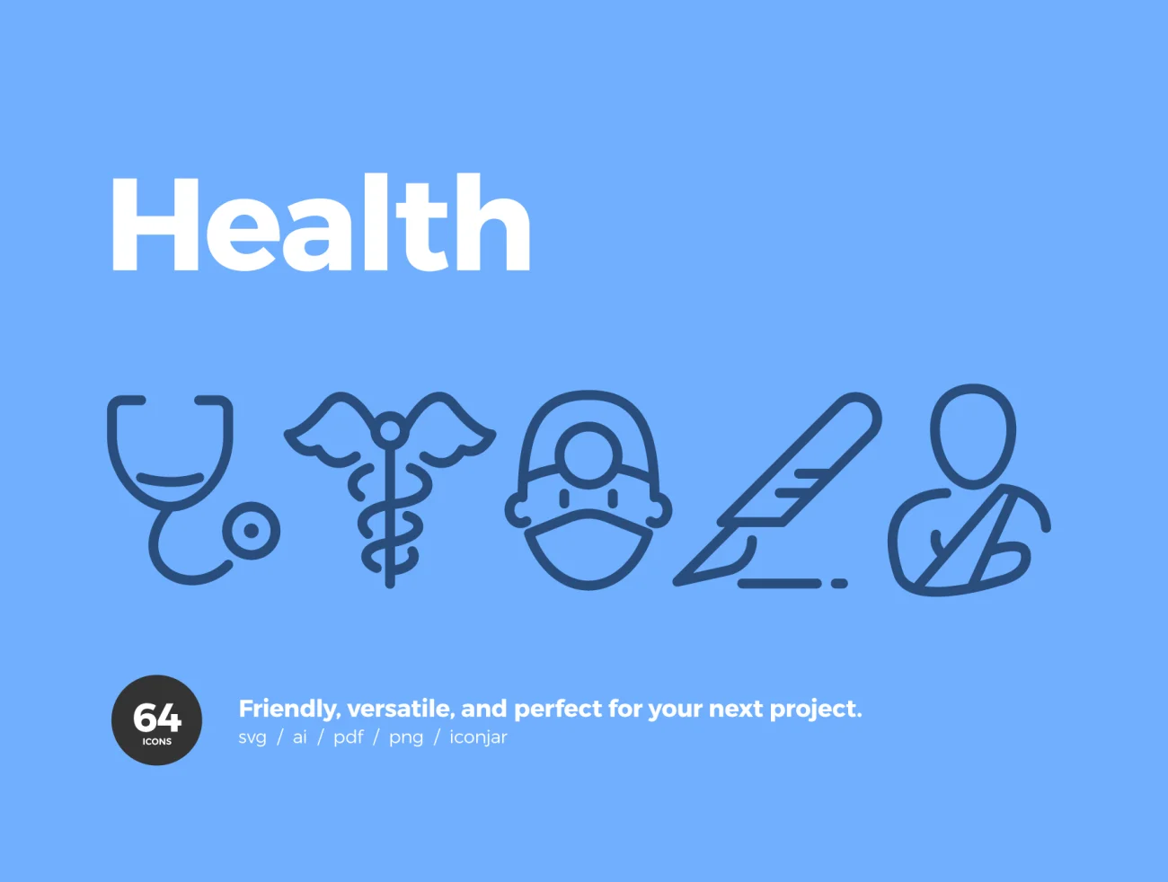64 Health Icons 64个健康医疗药品图标-3D/图标-到位啦UI