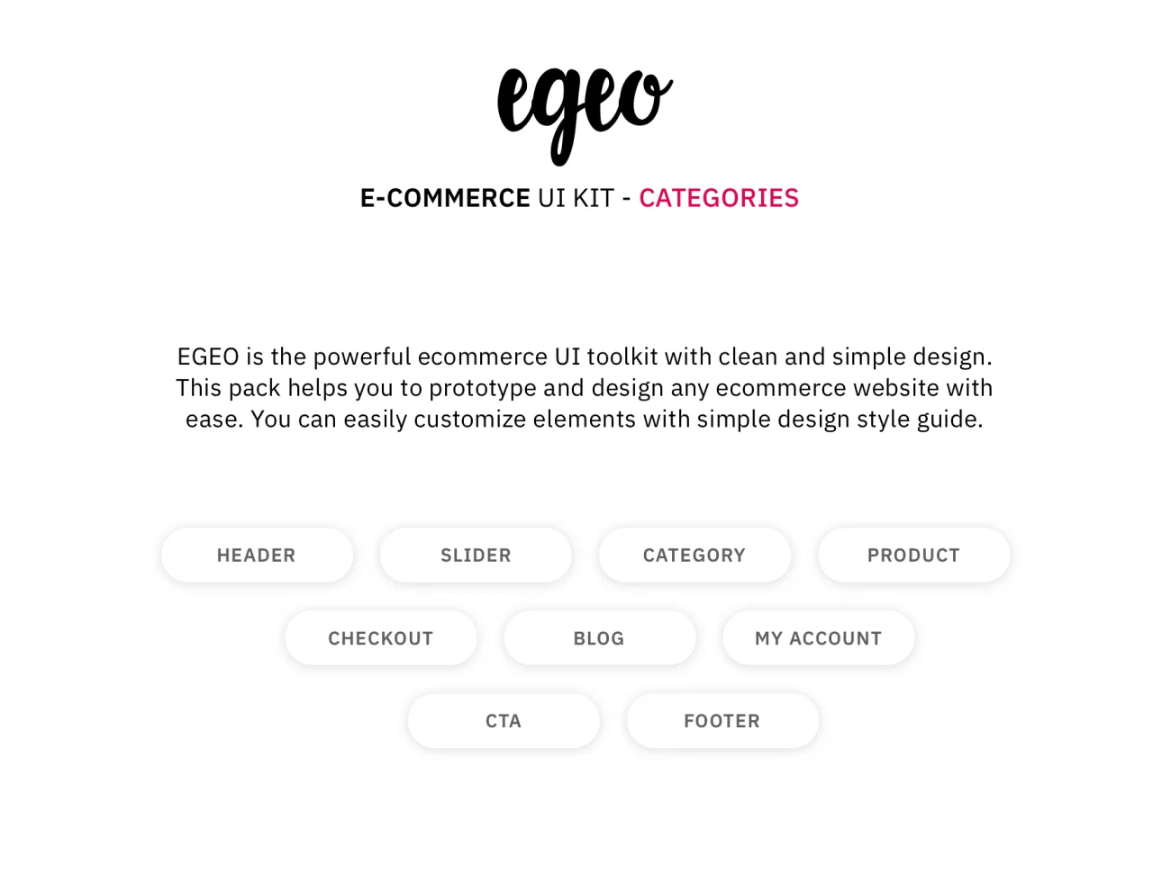 EGEO E-Commerce UI Kit 潮流服饰包包配件电子商务用户界面套件-ui套件、主页、介绍、付款、列表、卡片式、引导页、支付、海报、登录页、着陆页、网购、表单、详情-到位啦UI