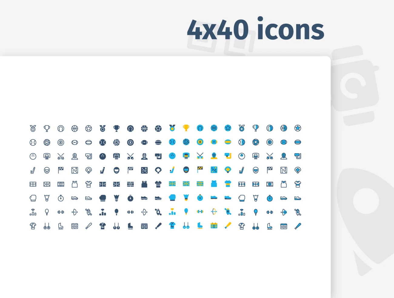 Icontellyou - Sport Icons 运动项目图标线条色块双色图标-3D/图标-到位啦UI