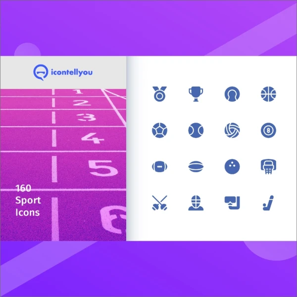 Icontellyou - Sport Icons 运动项目图标线条色块双色图标