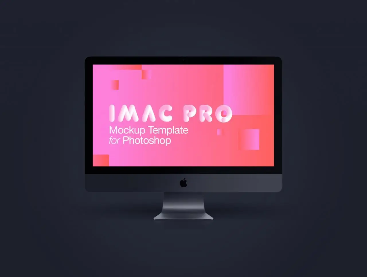 iMac Pro Space Grey Front Mockup Kit 苹果电脑灰色正面模型样机套件-产品展示、优雅样机、办公样机、实景样机、样机、简约样机、苹果设备-到位啦UI