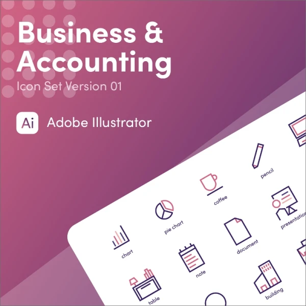 Business and Accounting 商业与会计双色直角图标