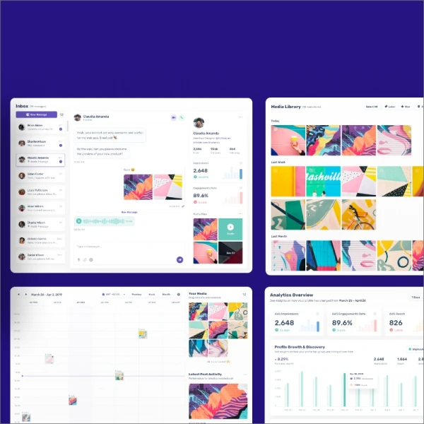 SociaPlan Dashboard UI Kit 社交媒体后台数据展示仪表板UI套件