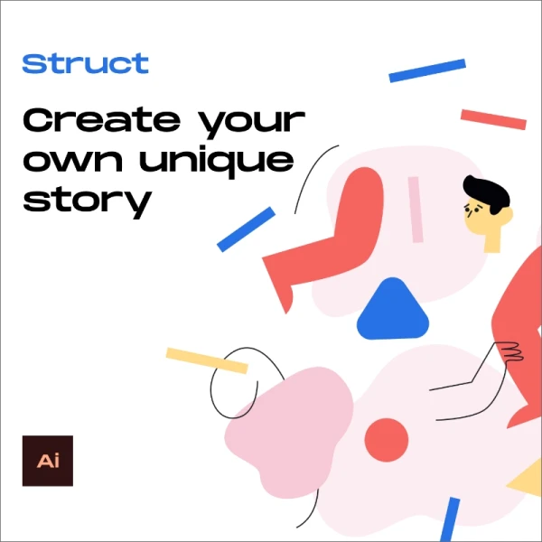 Struct Illustrations 点线面模块化插画套件组合