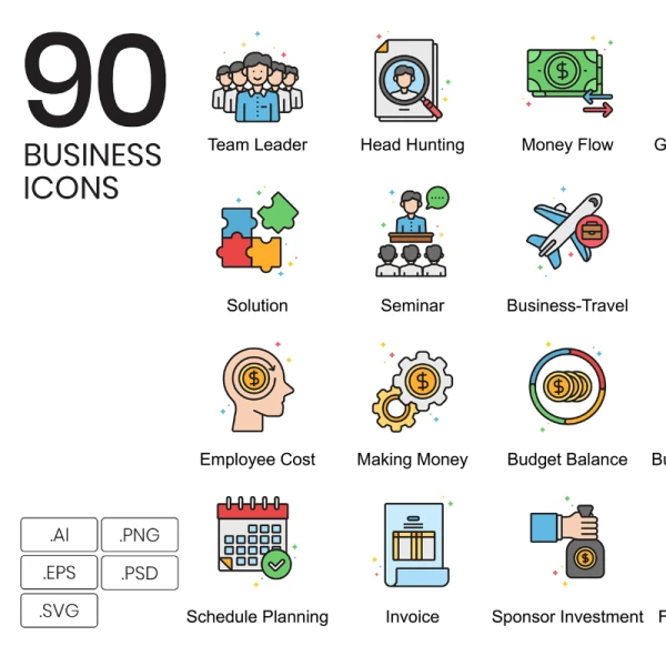 90 Business Icons - Vivid Series 90个商业图标