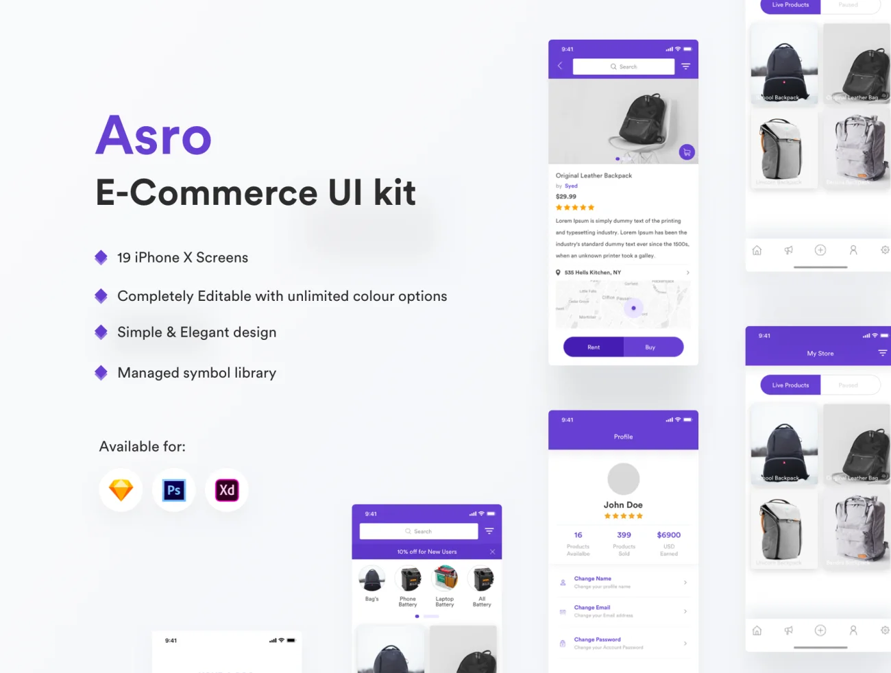 Asro UI kit(psd) UI套件-UI/UX-到位啦UI