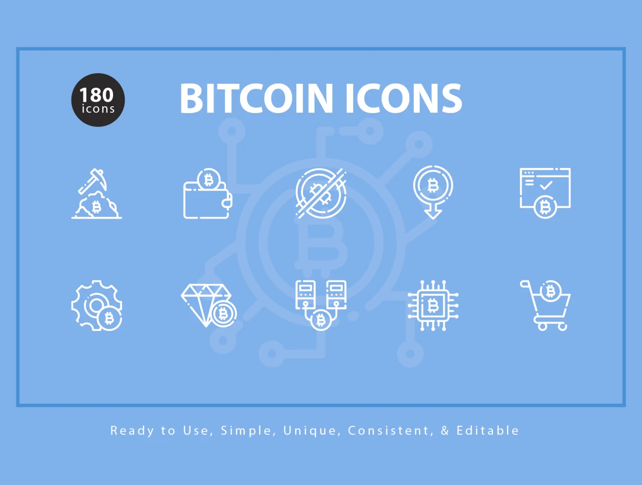 Bitcoin Icons 比特币虚拟电子货币相关图标合集-3D/图标-到位啦UI