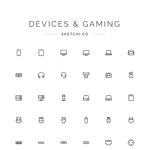 Device & Gaming Icons 设备和游戏图标
