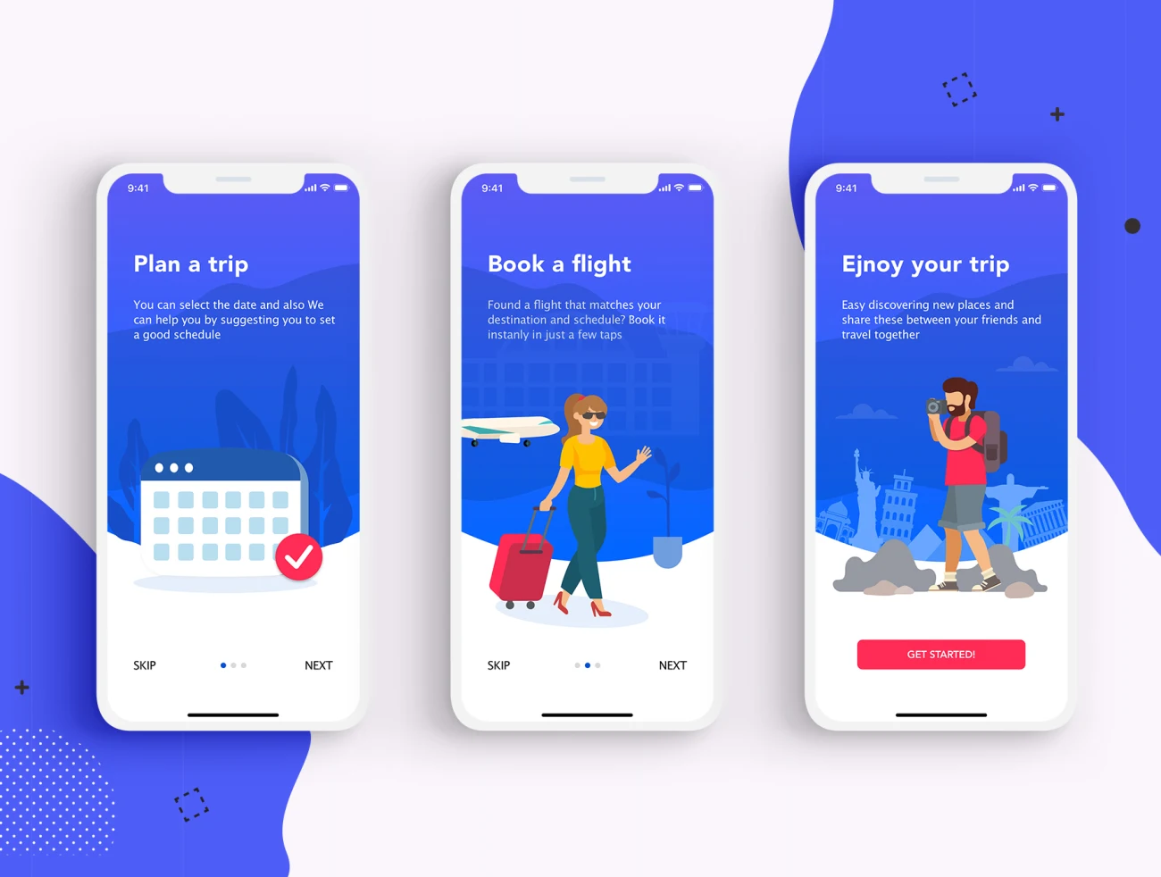 EasyGo - Travel App UI Kit 旅行app应用用户界面套件-UI/UX-到位啦UI