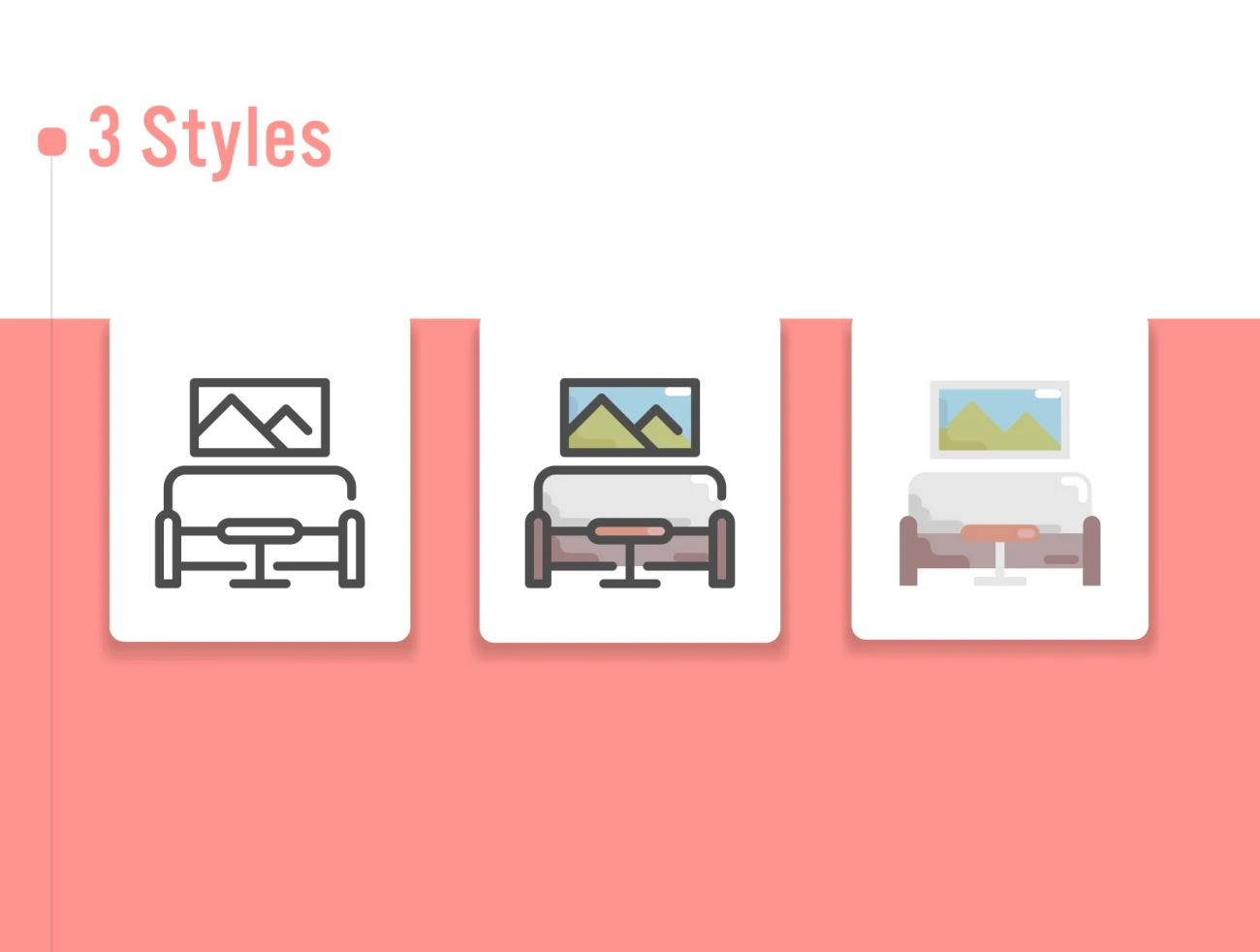 Interior and Furniture Icon Set 房间室内和家具图标集-3D/图标、UI/UX-到位啦UI