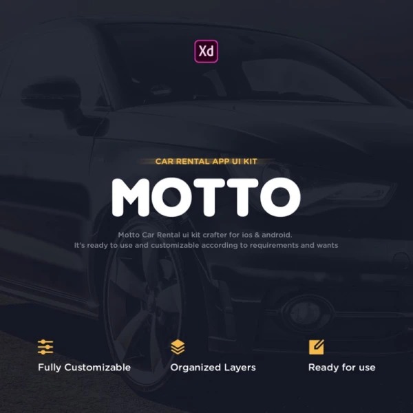 Motto Car Rental UI Kit 租车用户界面套件