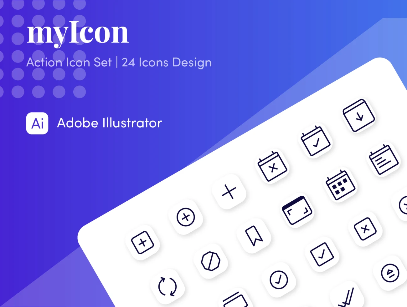 myIcon Action Icon Set 操作图标集-3D/图标、UI/UX-到位啦UI