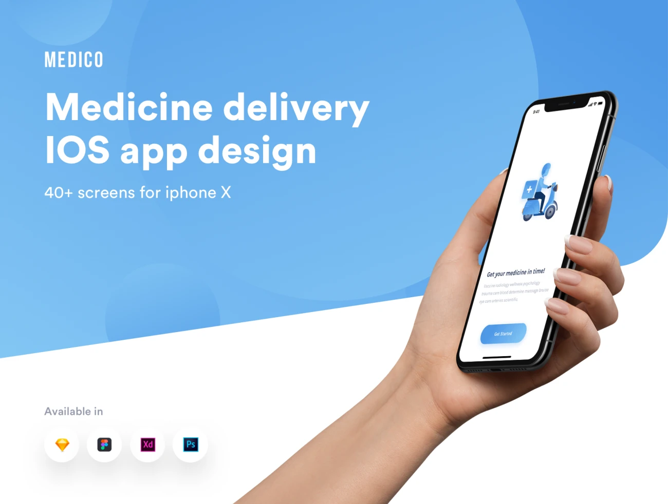 Medico medicine iOS app UI kit 医学应用UI套件-UI/UX-到位啦UI