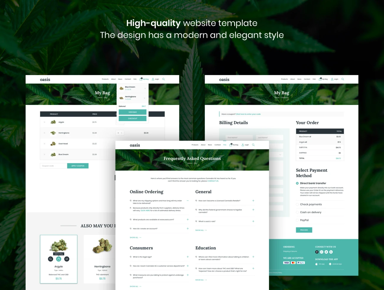 Oasis - Marijuana eCommerce Sketch 电子商务设计套件-UI/UX-到位啦UI