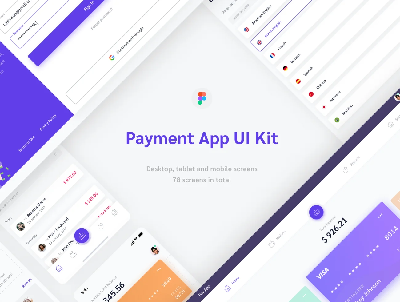 Payment App Web & Mobile UI 支付app应用Web和移动用户界面-UI/UX-到位啦UI