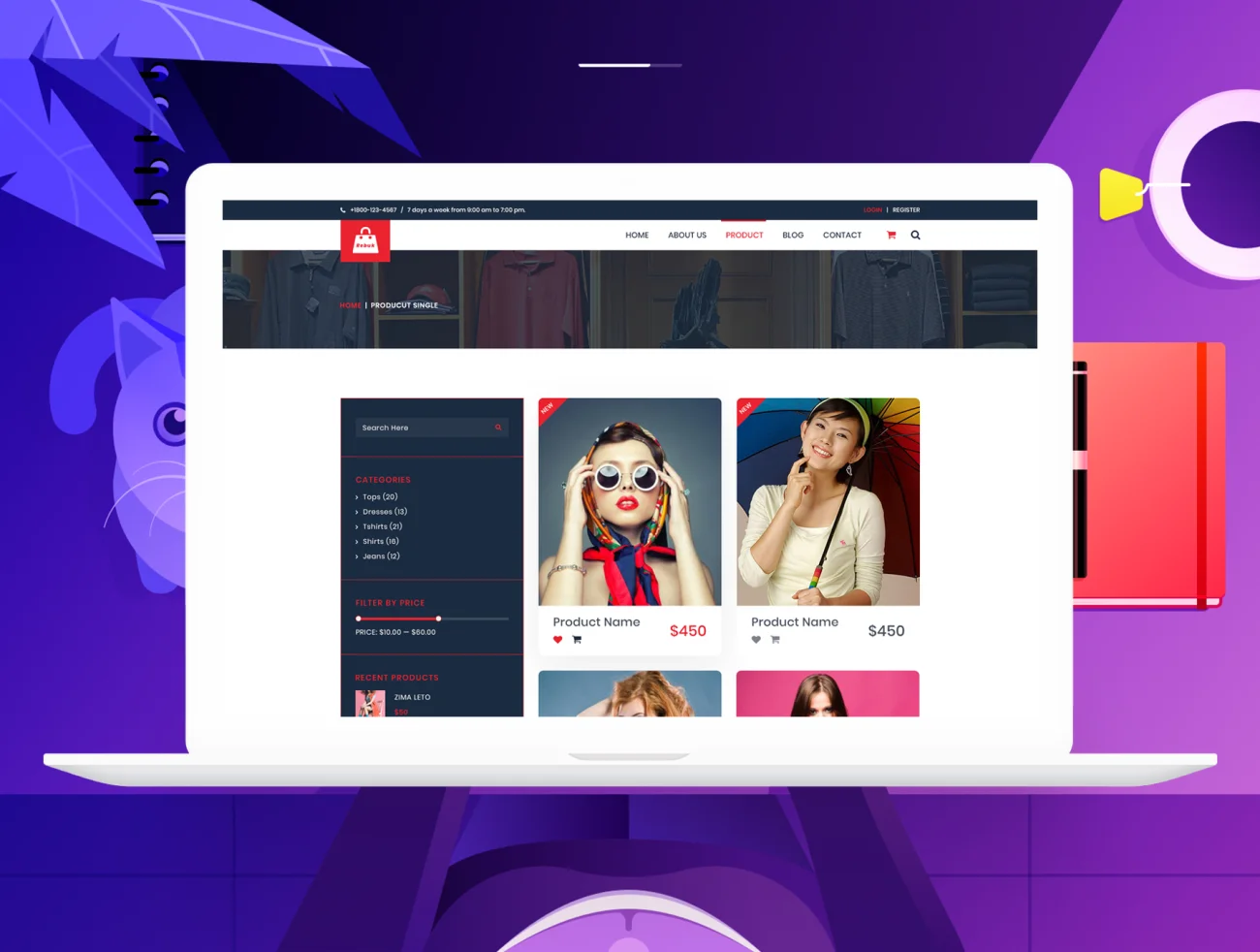 Trendy E-commerce Website Templ(xd) 时尚电子商务网站-专题页面-到位啦UI