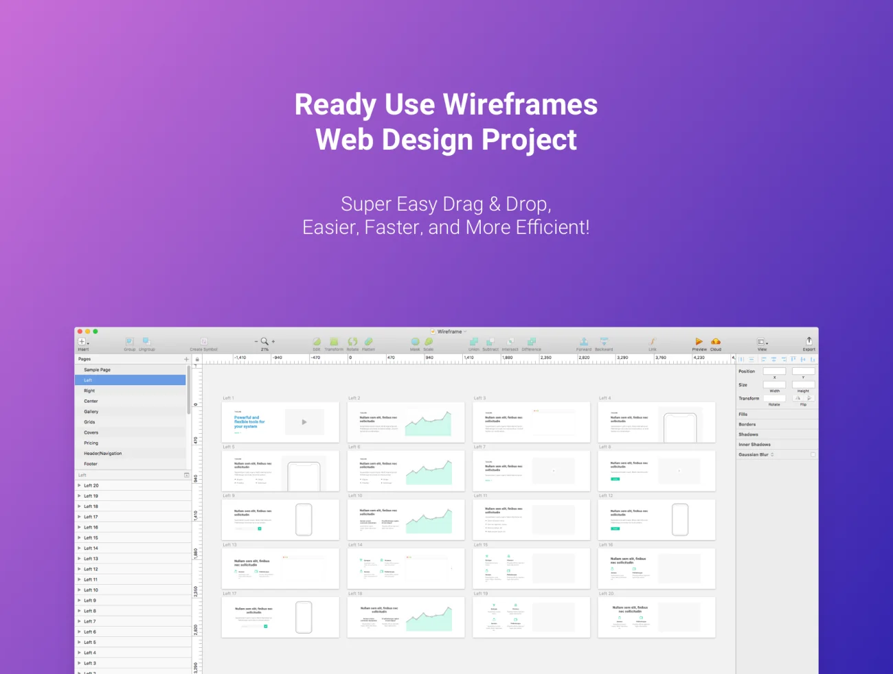 Wirefire - Wireframe Kit Web Design 线框套件网页设计-专题页面-到位啦UI