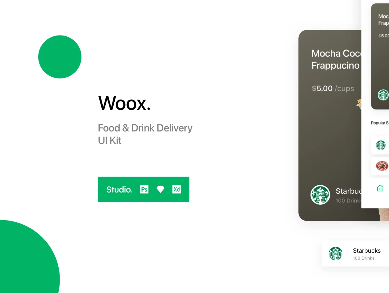 Woox - Food & Drink Delivexry UI Kit 餐饮配送UI套件-UI/UX-到位啦UI