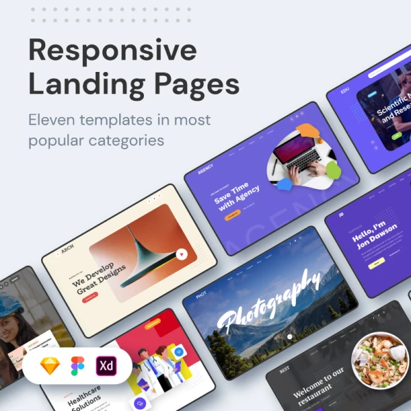 ELEVEN Responsive Landing Pages 11个响应式登录页