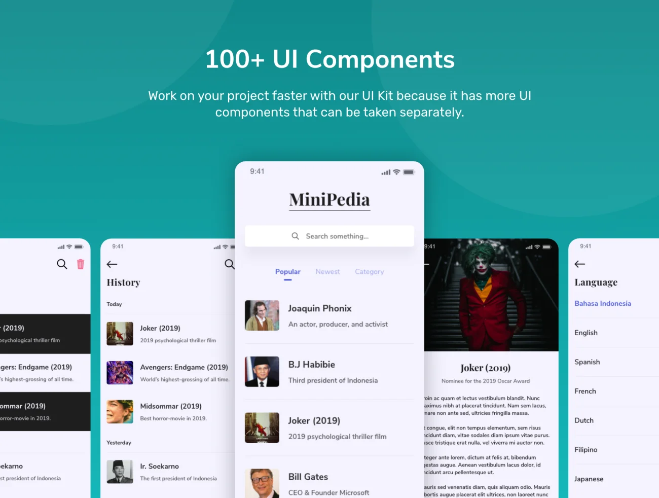 MiniPedia Encyclopedia UI Kit(fig) 30屏简洁应用设计套件-UI/UX-到位啦UI