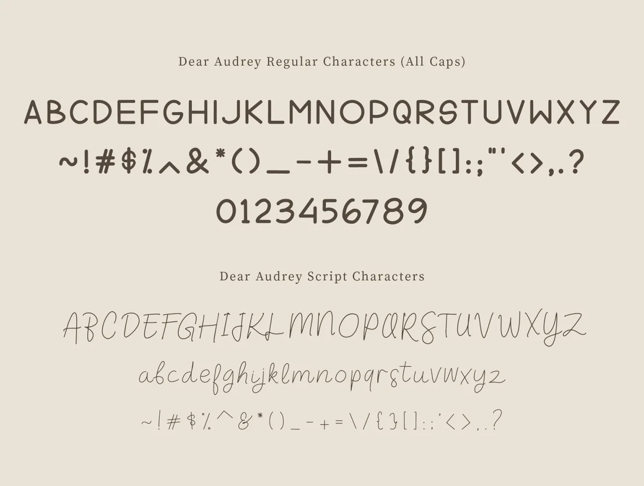 Dear Audrey Font Duo 亲爱的女生手写线条签名英文字体-UI/UX、字体-到位啦UI