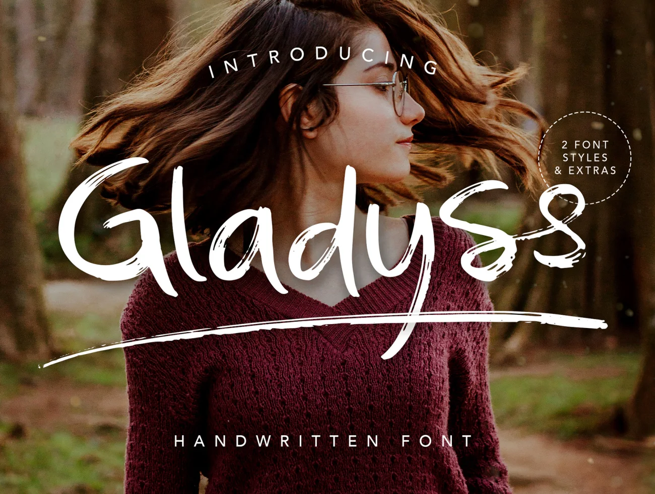 Gladyss Font 软笔毛笔英文手写字体-UI/UX、字体-到位啦UI