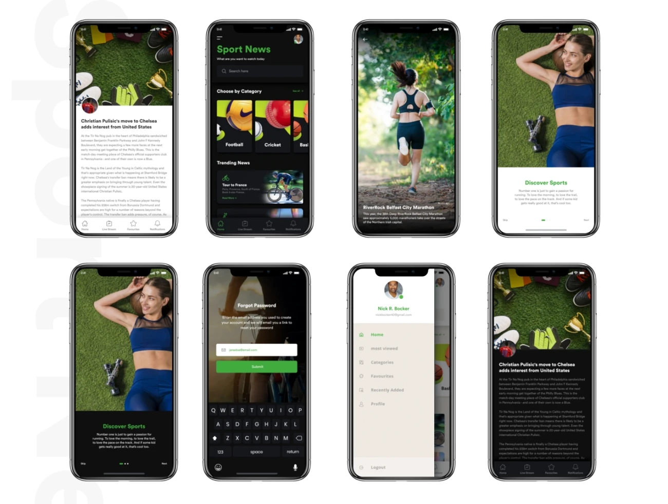 Sport News Concept Mobile App 体育新闻概念手机app应用-UI/UX-到位啦UI