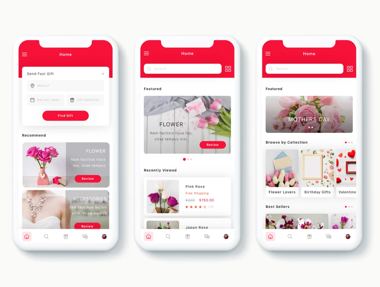Zambak Gift and Flower Delivery App UI Kit 礼品和鲜花配送app应用UI套件-UI/UX-到位啦UI