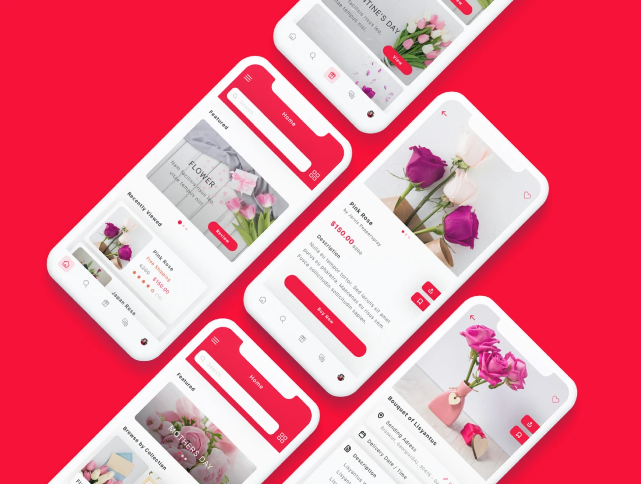 Zambak Gift and Flower Delivery App UI Kit 礼品和鲜花配送app应用UI套件-UI/UX-到位啦UI