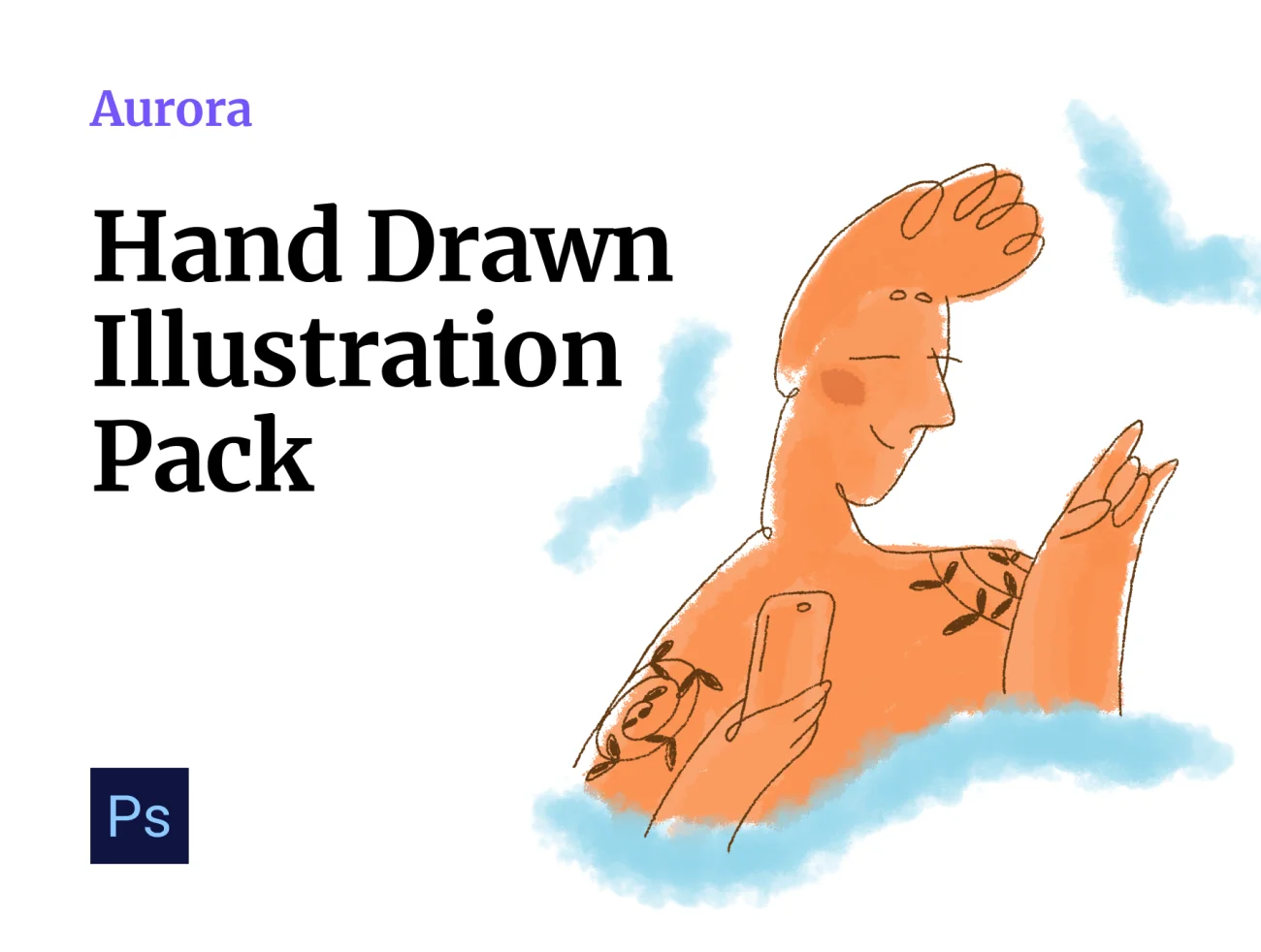 Aurora Illustrations 蜡笔手绘风矢量插图包-UI/UX、插画-到位啦UI