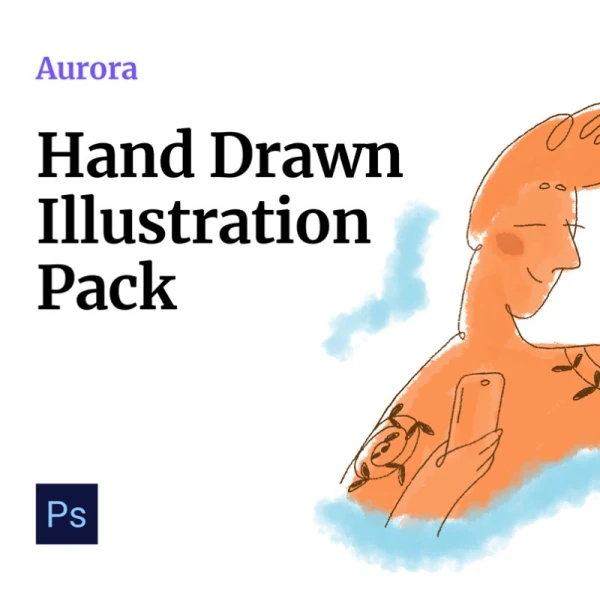 Aurora Illustrations 蜡笔手绘风矢量插图包
