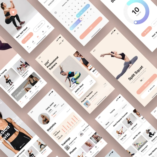 Hermes Fitness Mobile App UI Kit 爱马仕健身移动app应用UI套件