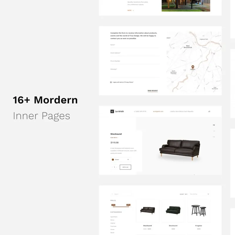 Le Artch Architecture Interior Website Template 16款艺术建筑家具网站模板缩略图到位啦UI