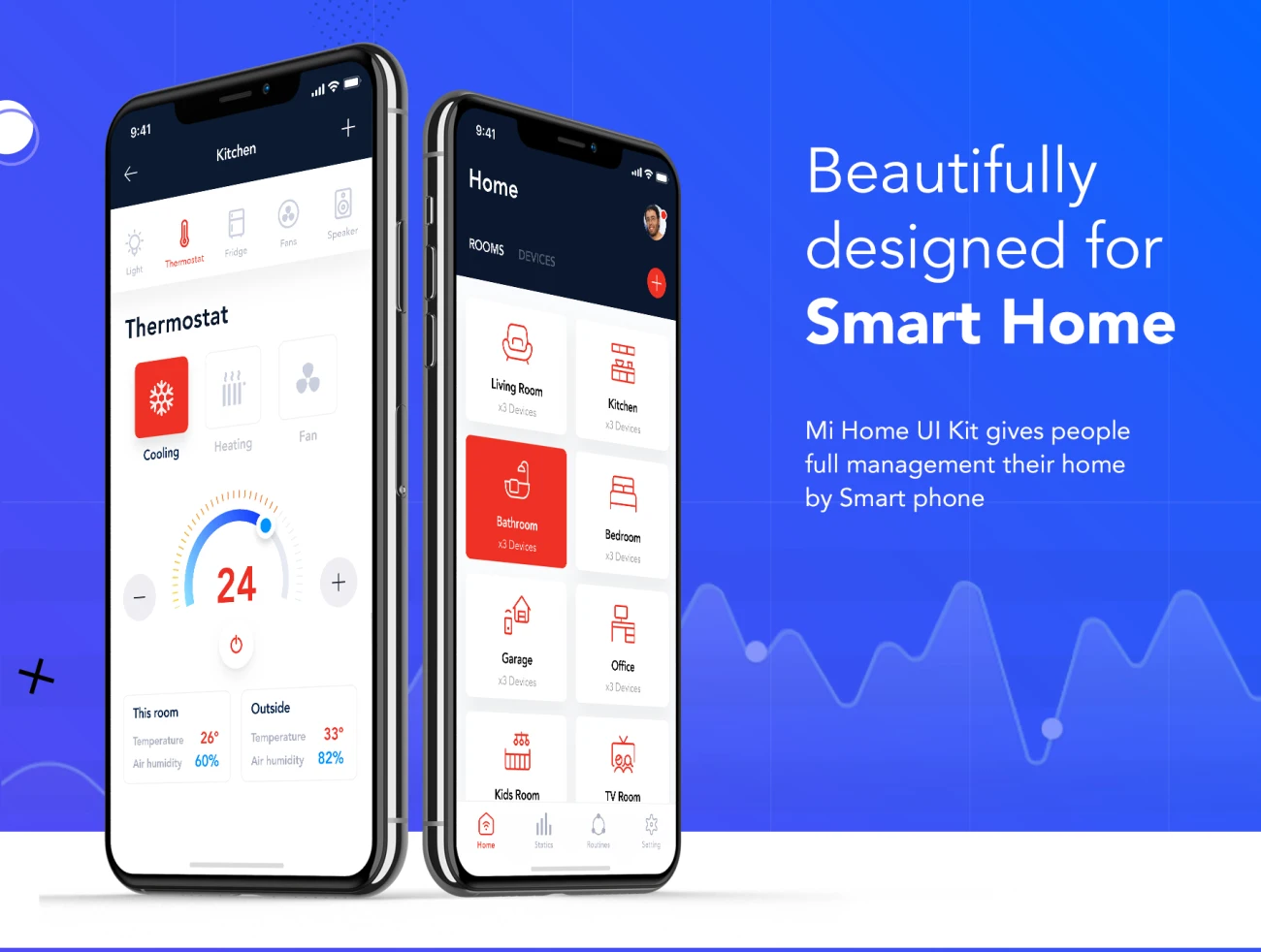 Mi Home Smart Home UI Kit 智能家居用户界面套件-UI/UX-到位啦UI