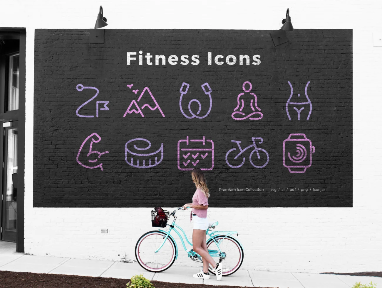 64 Fitness Icons 64个健身图标-3D/图标-到位啦UI