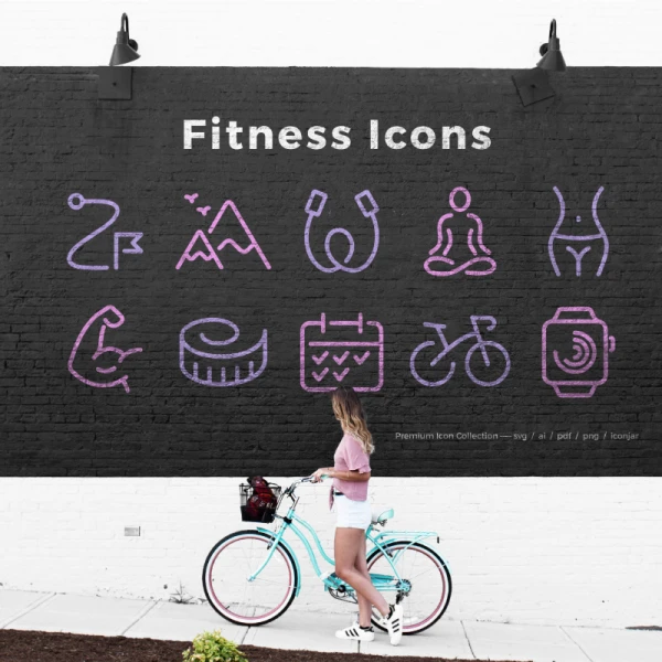 64 Fitness Icons 64个健身图标