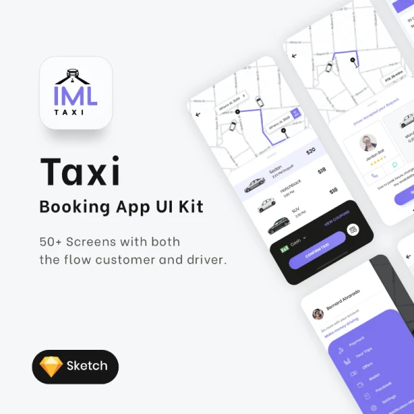 IML UI Kit 出租车预约打车租车应用UI设计套件
