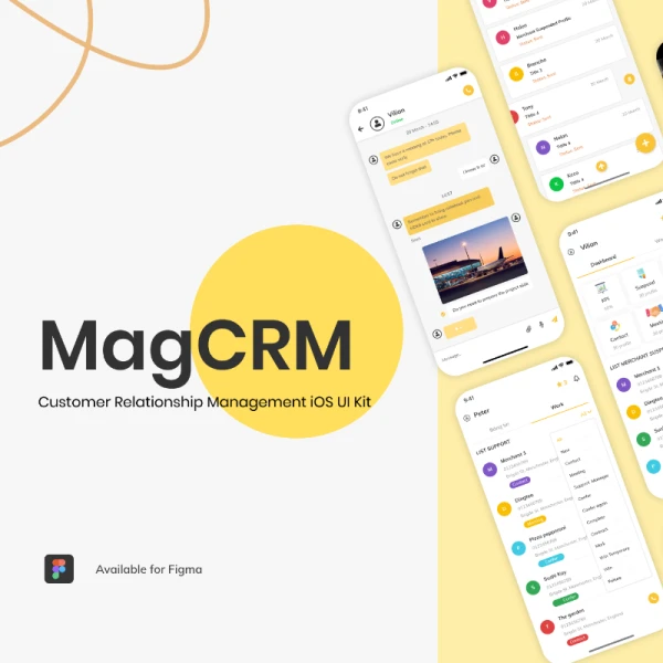 MagCRM Customer Relationship Management Mobile App UI Kit  客户关系管理移动应用UI设计套件